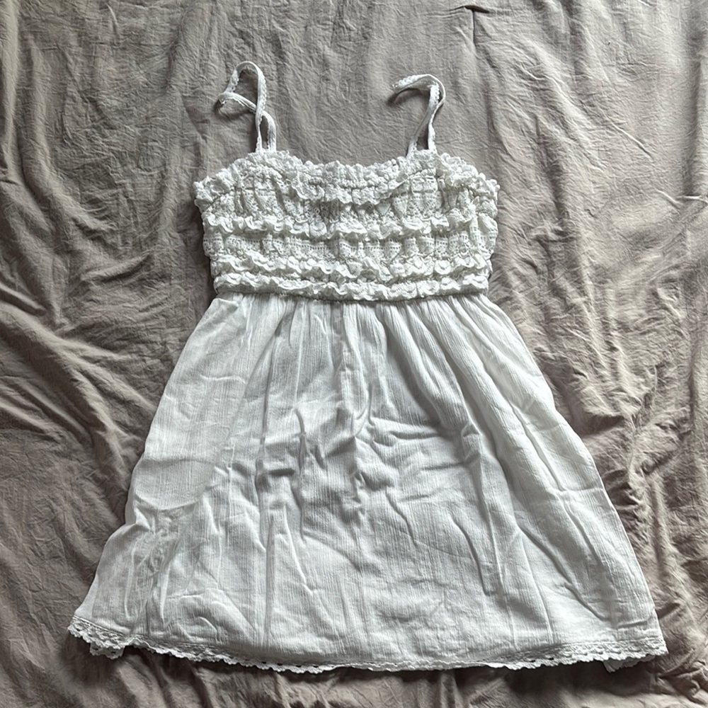 White Lace Trim Sundress